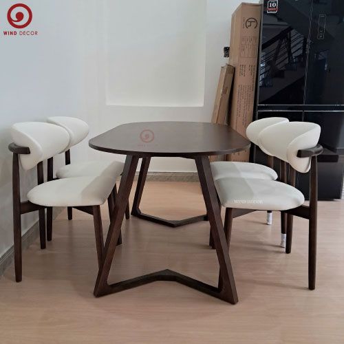 BA-19 Bộ bàn ăn Grace Wood Oval và 4 Ghế Oleandro ASH 