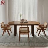 BAC-103 Bộ bàn ăn Oval Wood và 4 Ghế Vleg Rubber 