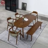  BA-58 Bộ Bàn Ăn Grace Oval và 4 ghế Hirosima + Ghế Băng 