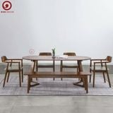  BA-58 Bộ Bàn Ăn Grace Oval và 4 ghế Hirosima + Ghế Băng 