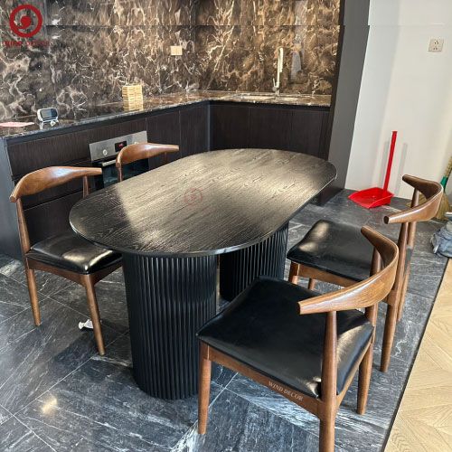  BAC-123 Bộ bàn ăn Soga Black và 4 Ghế Bull 