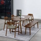  BA-58 Bộ Bàn Ăn Grace Oval và 4 ghế Hirosima + Ghế Băng 