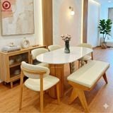  BAC-111 Bộ bàn ăn 2 Ghế Oleandro ASH kết hợp Băng Ghế 