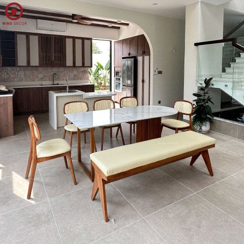  BAC-109 Bộ bàn ăn A1 và 5 Ghế MayoiSeater và Ghế Băng Rattan 
