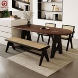  BAC-108 Bộ bàn ăn 2 ghế Vleg kết hợp Ghế Băng Mây Rattan 