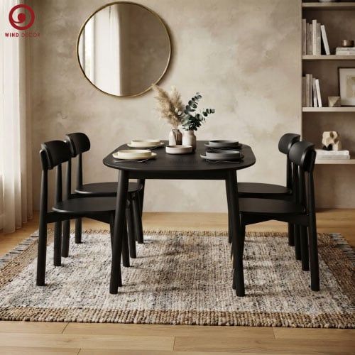  BA-115 Bộ bàn ăn Luna Oval và 4 ghế Inova Wood 