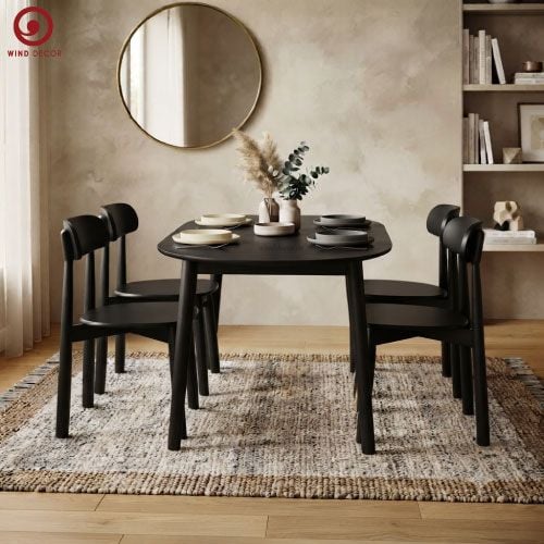  BA-115 Bộ bàn ăn Luna Oval và 4 ghế Inova Wood 