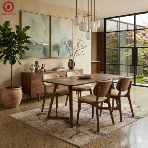  BA-90 Bộ Bàn Ăn Grace Wood và 4 Ghế PLC 