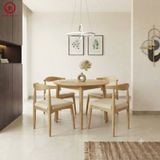  BA-114 Bộ Bàn Ăn Luna Round và 4 Ghế Bull 