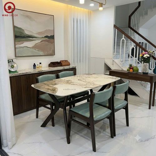  BA-107 Bộ bàn ăn X-tra Ceramic và 4 ghế Bella 