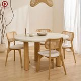  BAC-66 Bộ bàn ăn tròn và 4 Ghế MayoiSeater Gỗ Cao Su 