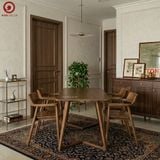  BA-95 Bộ bàn ăn Grace Wood và 4 Ghế Hirosima Wood Rubber 