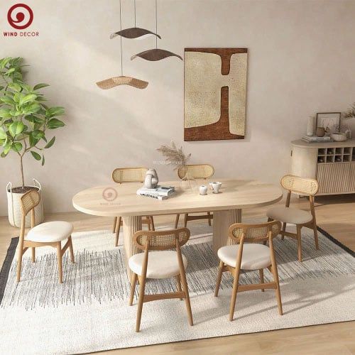  BA-98 Bộ bàn ăn Oval Wood và 6 Ghế Secco 