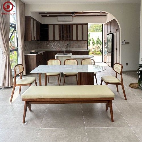  BAC-109 Bộ bàn ăn A1 và 5 Ghế MayoiSeater và Ghế Băng Rattan 