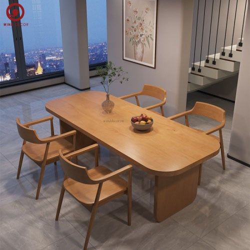  BAC-194 Bộ Bàn Ăn Miki và 4 Ghế Hirosima Wood Rubber 
