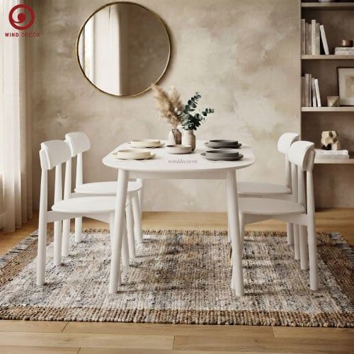  BA-115 Bộ bàn ăn Luna Oval và 4 ghế Inova Wood 