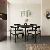  BA-114 Bộ Bàn Ăn Luna Round và 4 Ghế Bull 