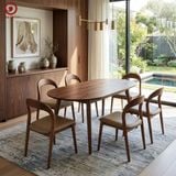  BA-108 Bộ bàn ăn Luna Oval và 6 ghế Neva Không Tay 