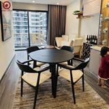  BA-113 Bộ Bàn Ăn Luna Round và 4 Ghế Hirosima Rubber 