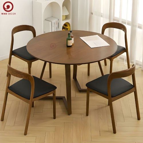  BA-84 Bộ Bàn Ăn Grace Round và 4 Ghế Neva Không Tay 