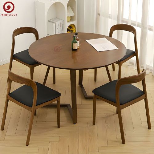  BA-84 Bộ Bàn Ăn Grace Round và 4 Ghế Neva Không Tay 