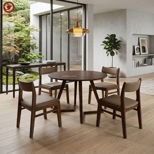  BAC-148 Bộ Bàn Ăn Grace Wood Round và 4 Ghế Bella 