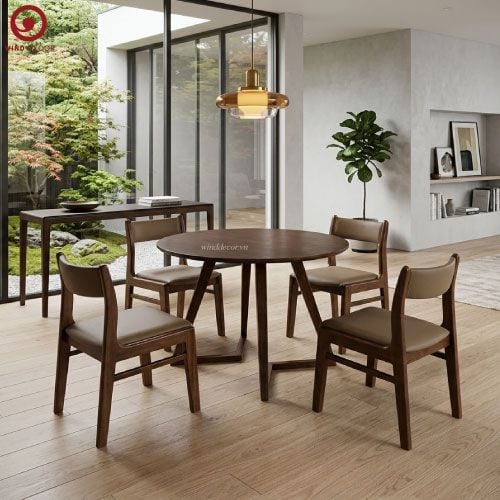 BAC-148 Bộ Bàn Ăn Grace Wood Round và 4 Ghế Bella 