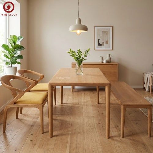  BA-75 Bộ bàn ăn Neva 2 Ghế Maison và ghế băng Neva 