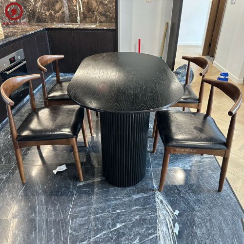  BAC-123 Bộ bàn ăn Soga Black và 4 Ghế Bull 