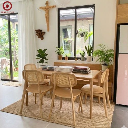  BA-94 Bộ bàn ăn Neva và 4 Ghế Mayoi Wood 