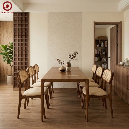  BA-01 Bộ bàn ăn Neva và 6 Ghế Mayoi ASH 