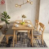  BA-44  Bộ Bàn Ăn 2 Ghế Mango + Băng Ghế 