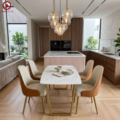  BAC-72 Bộ bàn ăn Vin Ceramic và 4 Ghế Monet Tùy Chọn Màu Sắc 