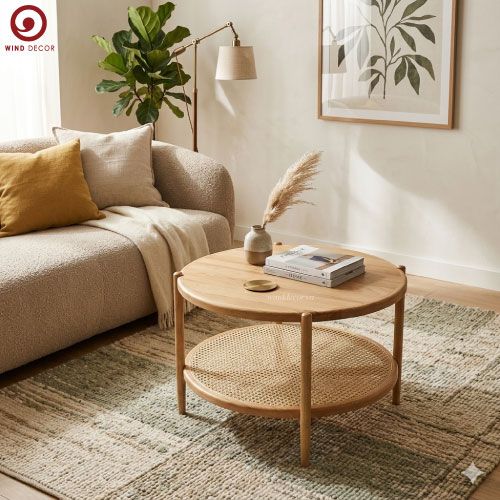  Bàn Sofa Ali Wood Mây Mắt Cáo 