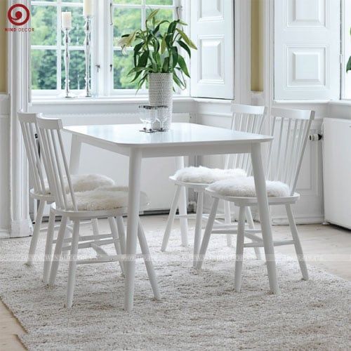  BA-03 Bộ Bàn Ăn 4 Ghế Pinnston Wood - Ghế Song Tiện 