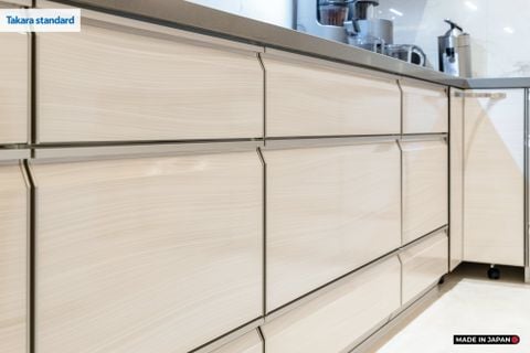 Hệ Tủ Bếp Nhật Bản Cao Cấp Lemure Chữ L Màu LHI - Nhà Phố Mỹ Đình