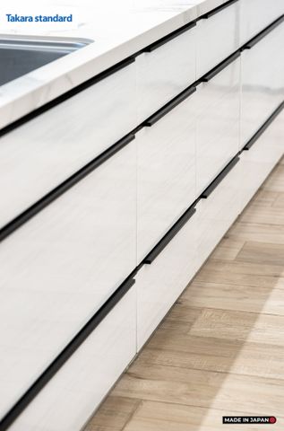 Hệ Tủ Bếp Nhật Bản Cao Cấp Lemure Chữ I Màu LXW - Nhà Phố Quận 7