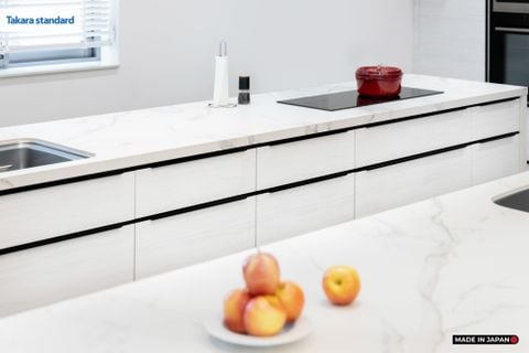 Hệ Tủ Bếp Nhật Bản Cao Cấp Lemure Chữ I Màu LXW - Nhà Phố Quận 7