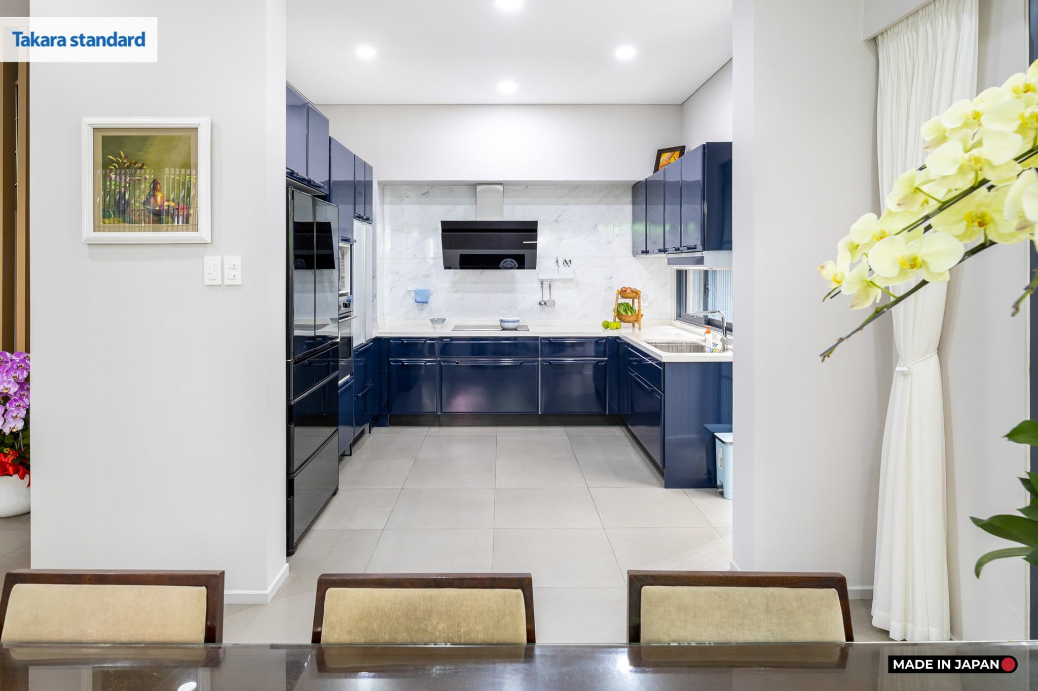 Hệ Tủ Bếp Nhật Bản Cao Cấp Edel Chữ U Màu ESN - Nhà Phố Bình Chánh