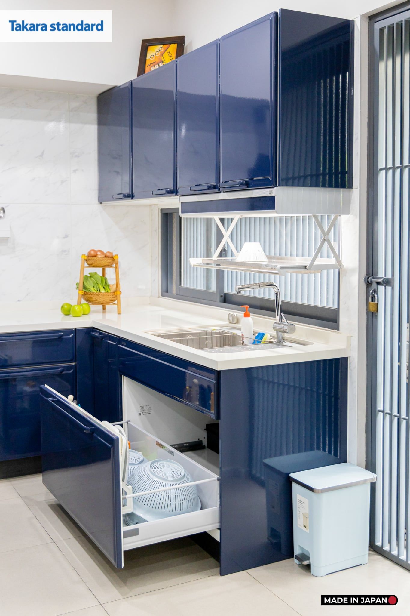 Hệ Tủ Bếp Nhật Bản Cao Cấp Edel Chữ U Màu ESN - Nhà Phố Bình Chánh