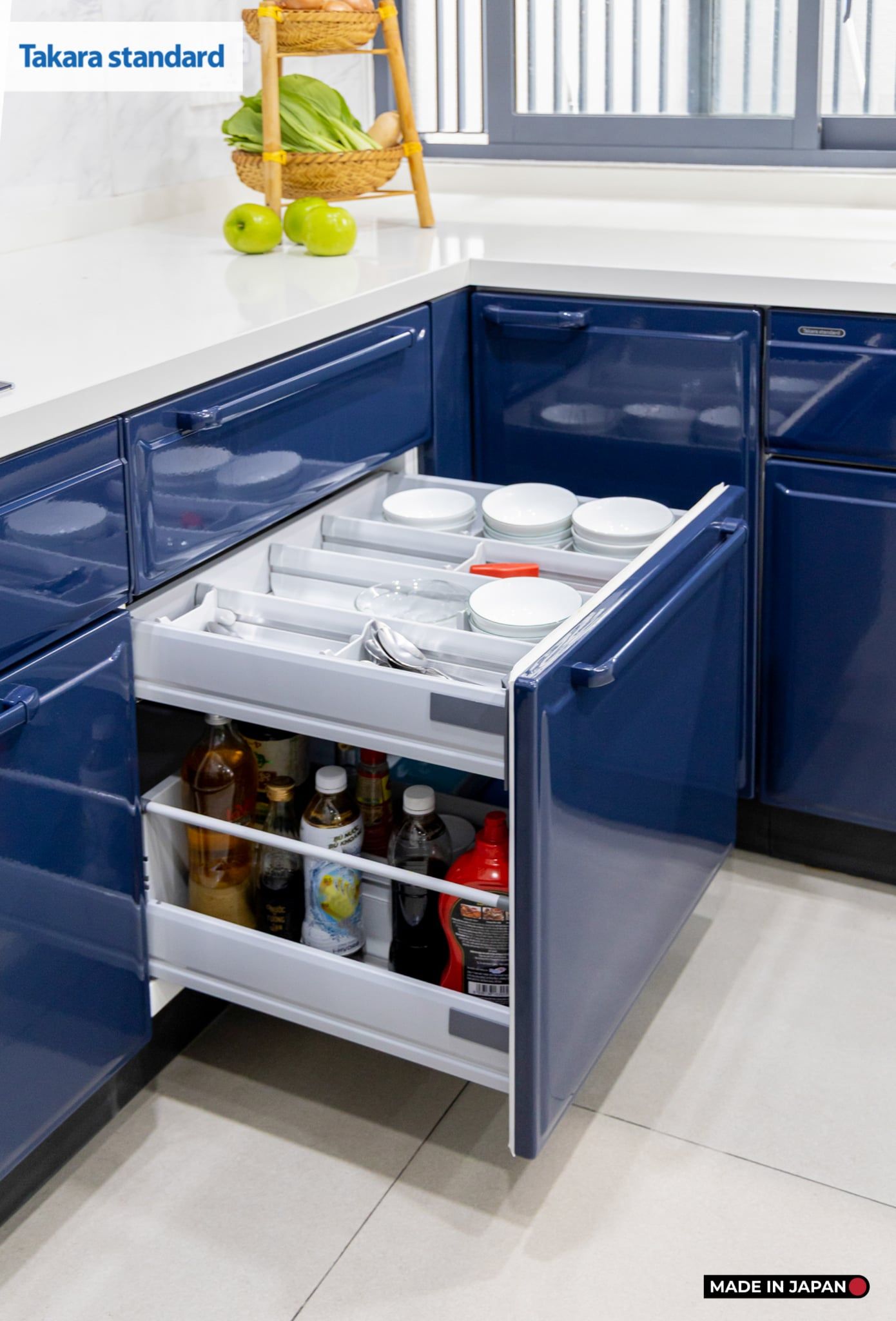 Hệ Tủ Bếp Nhật Bản Cao Cấp Edel Chữ U Màu ESN - Nhà Phố Bình Chánh
