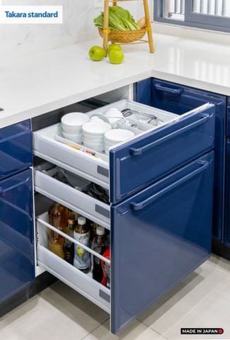 Hệ Tủ Bếp Nhật Bản Cao Cấp Edel Chữ U Màu ESN - Nhà Phố Bình Chánh
