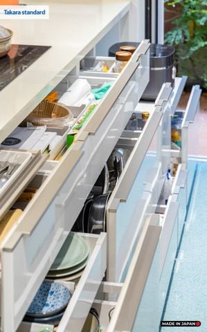 Hệ Tủ Bếp Nhật Bản Cao Cấp Lemure Chữ I Màu LPW - Nhà Phố Biên Hòa