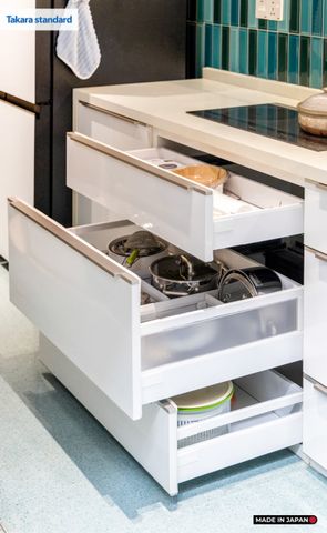 Hệ Tủ Bếp Nhật Bản Cao Cấp Lemure Chữ I Màu LPW - Nhà Phố Biên Hòa