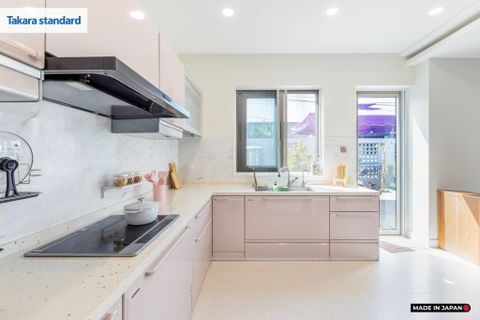 Hệ Tủ Bếp Nhật Bản Cao Cấp Edel Chữ L Màu ESD - Nhà Phố Quận 9