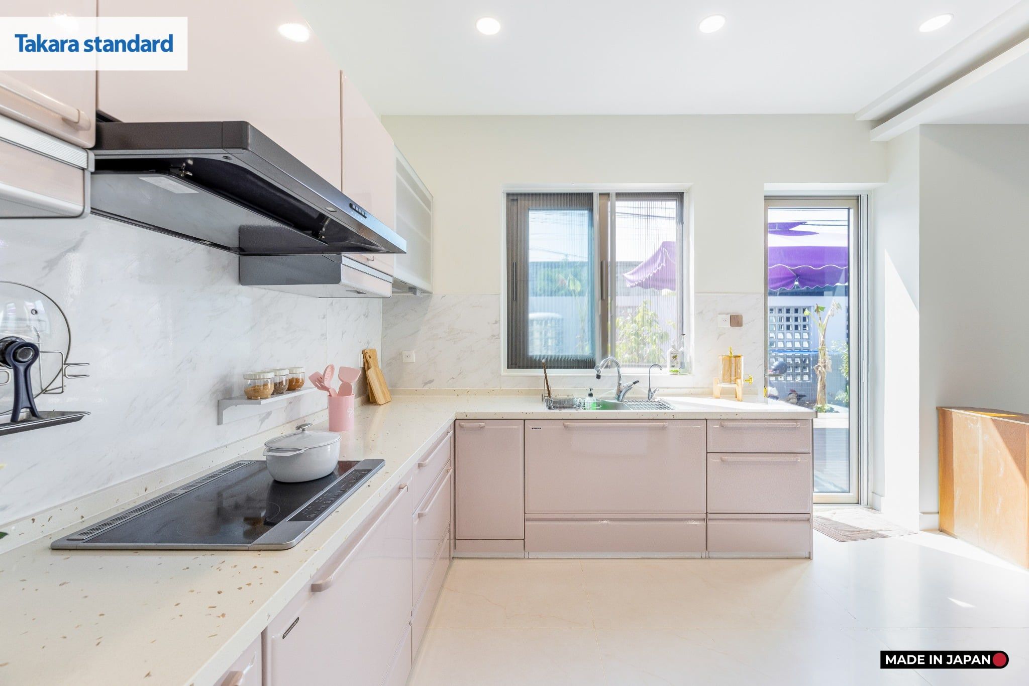 Hệ Tủ Bếp Nhật Bản Cao Cấp Edel Chữ L Màu ESD - Nhà Phố Quận 9