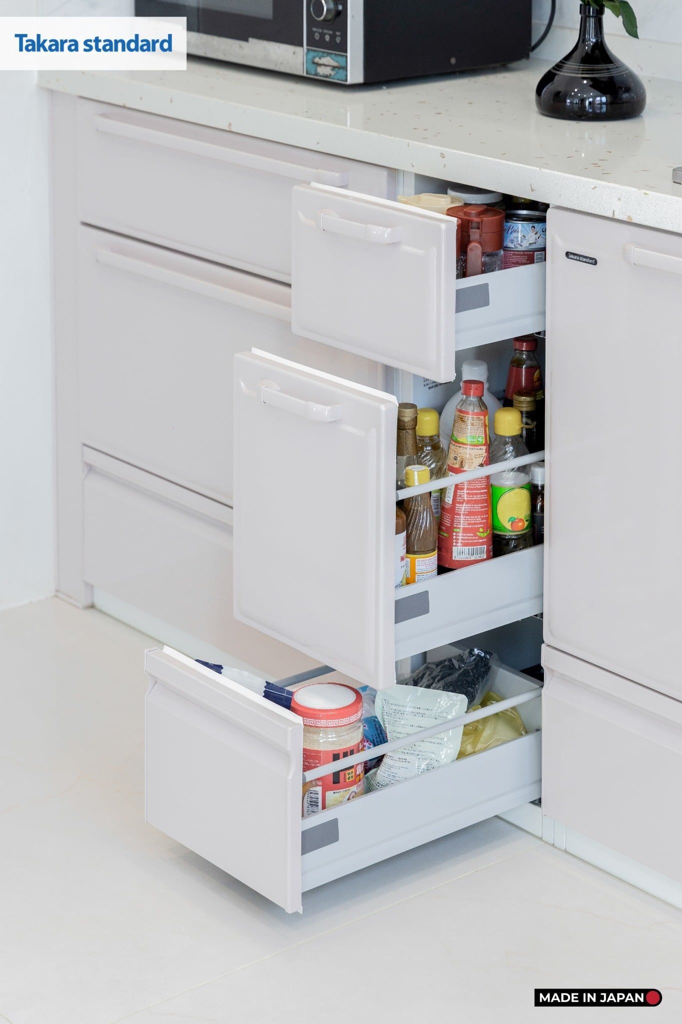 Hệ Tủ Bếp Nhật Bản Cao Cấp Edel Chữ L Màu ESD - Nhà Phố Quận 9