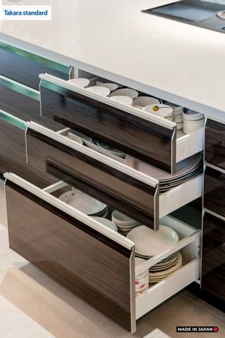 Hệ Tủ Bếp Nhật Bản Cao Cấp Lemure Chữ I Màu LXB - Biệt Thự Thủ Đức