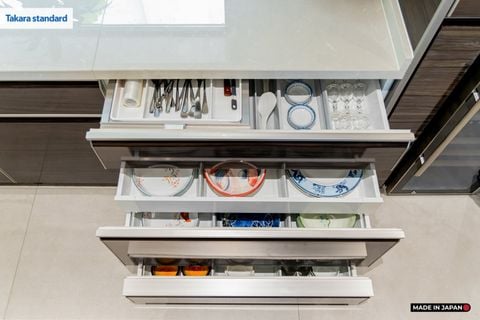 Hệ Tủ Bếp Nhật Bản Cao Cấp Lemure Chữ I Màu LXB - Biệt Thự Thủ Đức