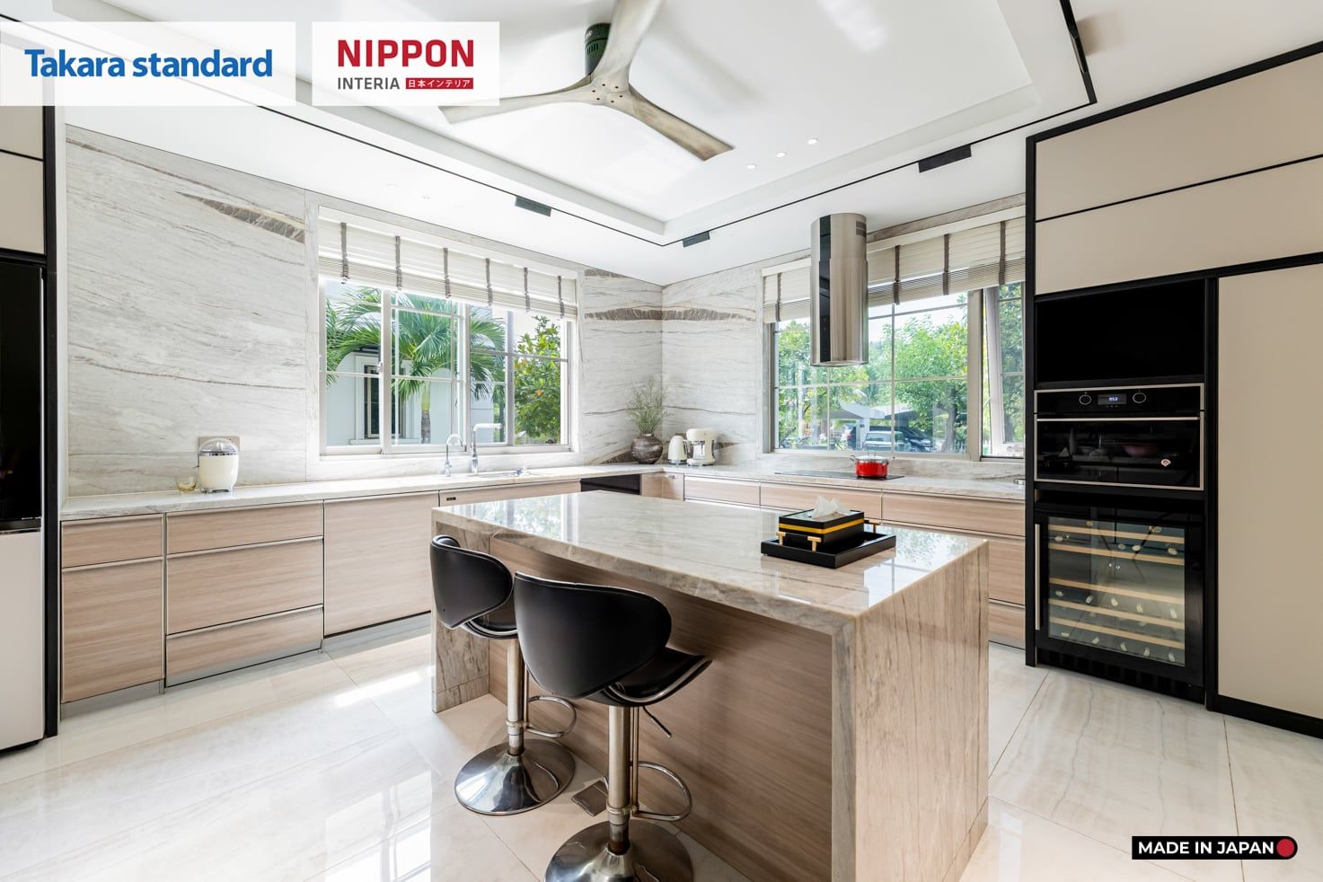 Hệ Tủ Bếp Nhật Bản Cao Cấp Lemure Chữ L Màu LJV - Biệt Thự Thủ Đức